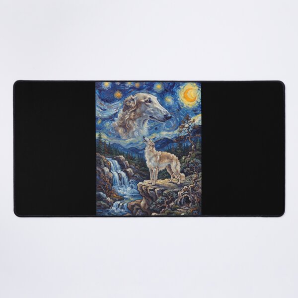 Item preview, Borzoi Howling Moon Starry Night Van Gogh Art Animal Lover designed and sold by dian-rody-crest.