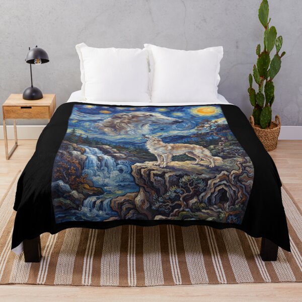 Item preview, Borzoi Howling Moon Starry Night Van Gogh Art Animal Lover designed and sold by dian-rody-crest.
