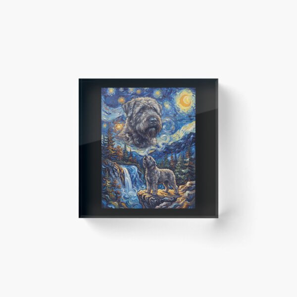 Item preview, Bouvier des Flandres Howling Moon Starry Night Van Gogh Art Animal Lover designed and sold by dian-rody-crest.