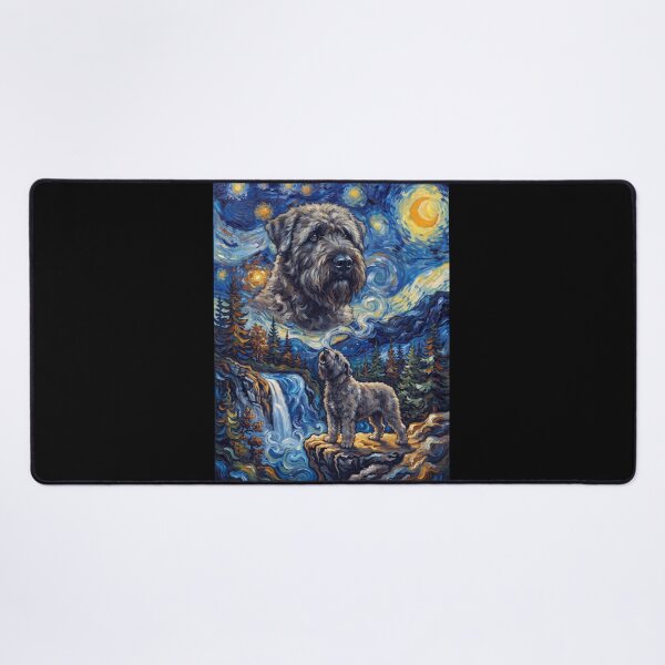 Item preview, Bouvier des Flandres Howling Moon Starry Night Van Gogh Art Animal Lover designed and sold by dian-rody-crest.