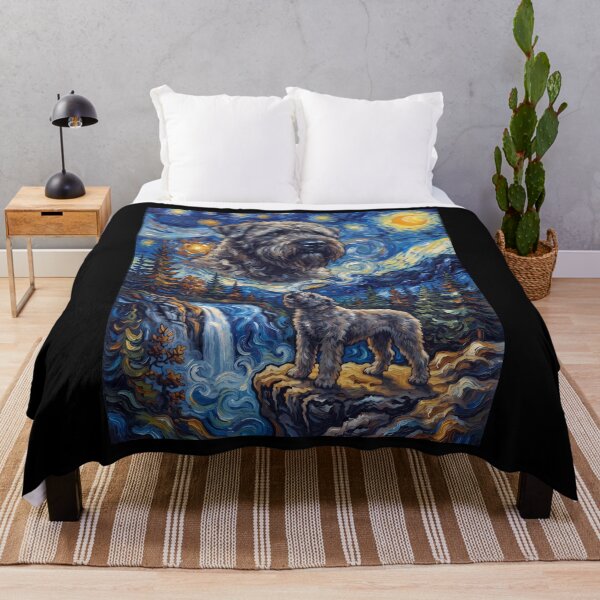 Item preview, Bouvier des Flandres Howling Moon Starry Night Van Gogh Art Animal Lover designed and sold by dian-rody-crest.