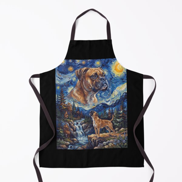 Item preview, Boxer Dog Howling Moon Starry Night Van Gogh Art Dog Lover designed and sold by dian-rody-crest.