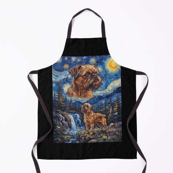 Item preview, Brussels Griffon Howling Moon Starry Night Van Gogh Art Dog Lover designed and sold by dian-rody-crest.