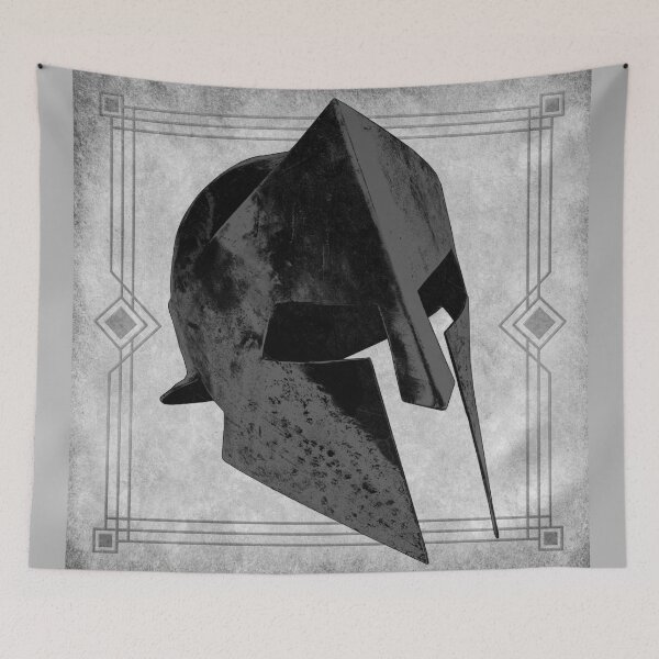 Item preview, Black Ancient Greek Corinthian Helmet Battle Worn designed and sold by Ghoul Enterprises.