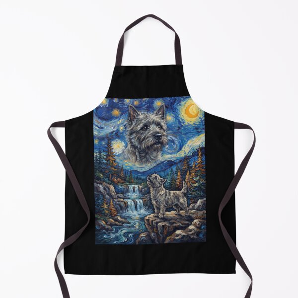 Item preview, Cairn Terrier Howling Moon Starry Night Van Gogh Art Animal Lover designed and sold by dian-rody-crest.