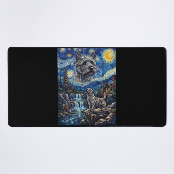 Item preview, Cairn Terrier Howling Moon Starry Night Van Gogh Art Animal Lover designed and sold by dian-rody-crest.