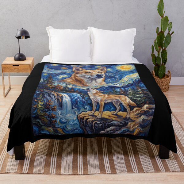 Item preview, Canaan Dog Howling Moon Starry Night Van Gogh Art Animal Lover designed and sold by dian-rody-crest.