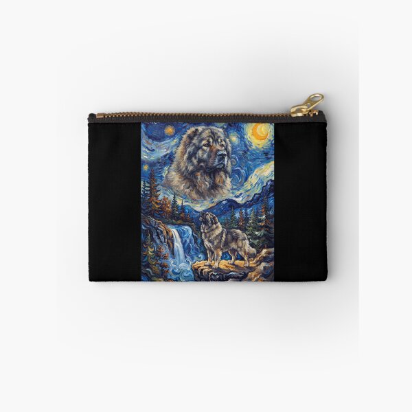 Item preview, Caucasian Shepherd Dog Howling Moon Starry Night Van Gogh Art Animal Lover designed and sold by dian-rody-crest.