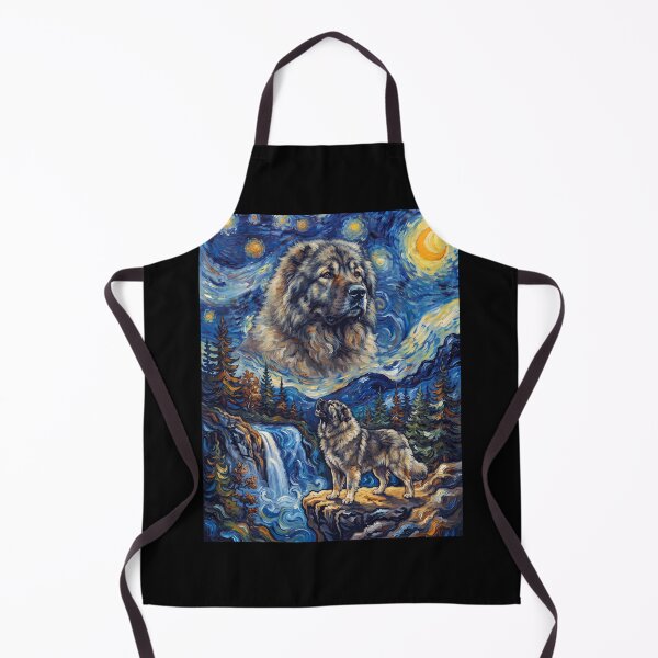 Item preview, Caucasian Shepherd Dog Howling Moon Starry Night Van Gogh Art Animal Lover designed and sold by dian-rody-crest.