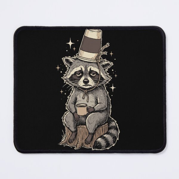 Item preview, Vintage Raccoon Coffee Lover Steampunk Woodland Animal Illustration designed and sold by ArcaneArtistry.