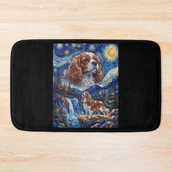 Item preview, Cavalier King Charles Spaniel Howling Moon Starry Night Van Gogh Art Dog Lover designed and sold by dian-rody-crest.