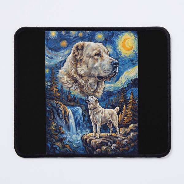 Item preview, Central Asian Shepherd Dog Howling Moon Starry Night Van Gogh Art Animal Lover designed and sold by dian-rody-crest.