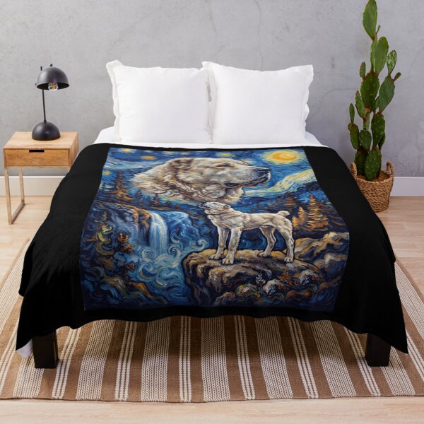Item preview, Pastor de Asia Central, Luna aullante, Noche estrellada, Arte de Van Gogh, Amante de los animales designed and sold by dian-rody-crest.