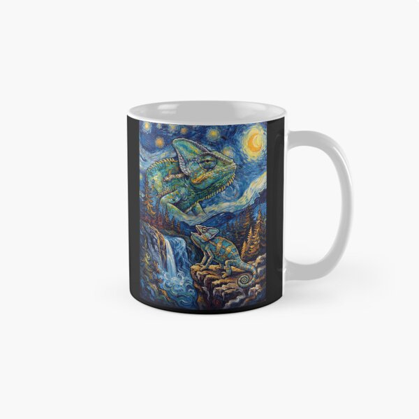 Item preview, Chameleon Howling Moon Starry Night Van Gogh Art Animal Lover designed and sold by dian-rody-crest.