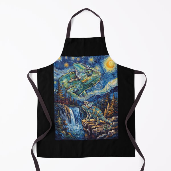 Item preview, Chameleon Howling Moon Starry Night Van Gogh Art Animal Lover designed and sold by dian-rody-crest.