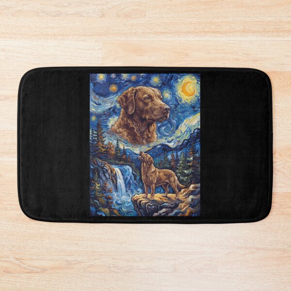 Item preview, Chesapeake Bay Retriever Howling Moon Starry Night Van Gogh Art Animal Lover designed and sold by dian-rody-crest.
