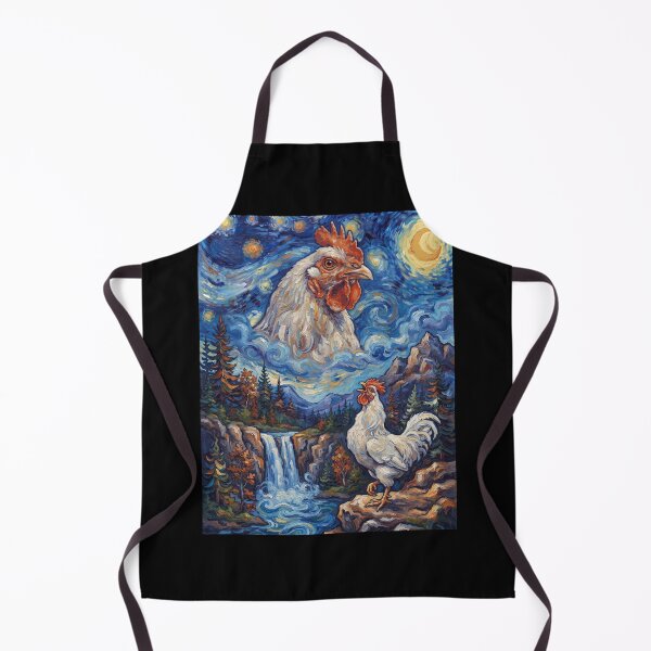 Item preview, Chicken Howling Moon Starry Night Van Gogh Art Animal Lover designed and sold by dian-rody-crest.