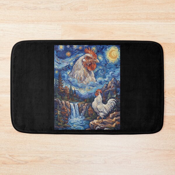 Artikelvorschau, Heulendes Huhn, Mond, Sternennacht, Van Gogh, Kunst, Tierliebhaber entworfen und verkauft von dian-rody-crest.