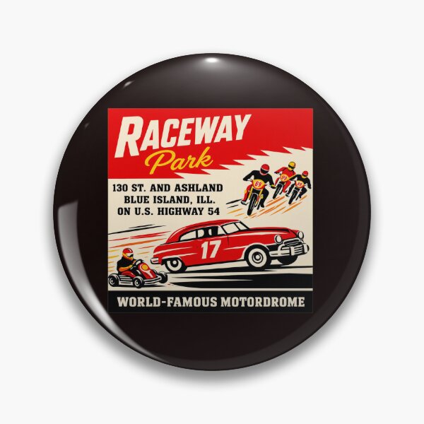 Item preview, Vintage Raceway Park Motordrome Ad Retro Car Motorcycle  designed and sold by findOutDraw.