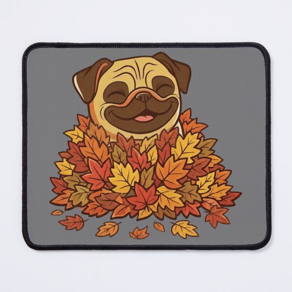 Item preview, Mugsy Brewster Joyful Fall Leaves Pug designed and sold by MugsyBrewster.