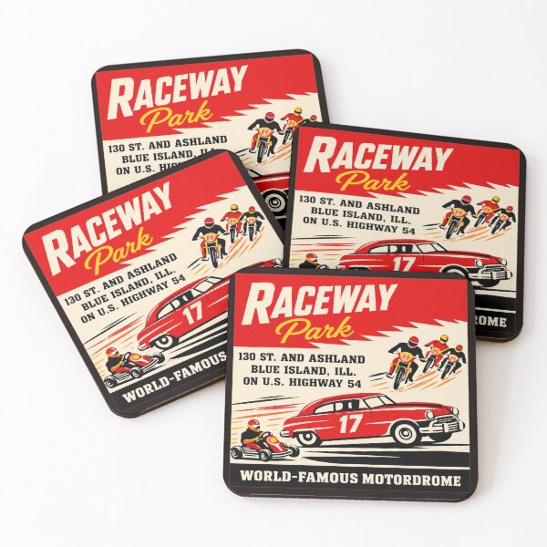 Item preview, Vintage Raceway Park Motordrome Ad Retro Car Motorcycle  designed and sold by findOutDraw.