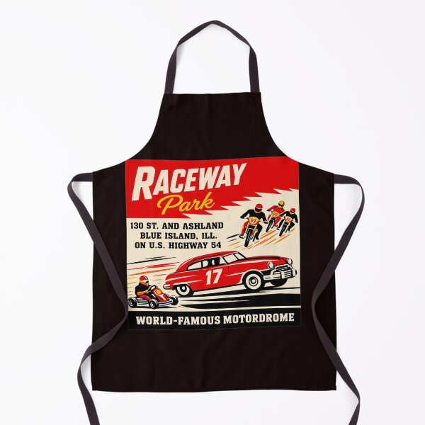 Item preview, Vintage Raceway Park Motordrome Ad Retro Car Motorcycle designed and sold by findOutDraw.