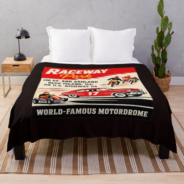 Item preview, Vintage Raceway Park Motordrome Ad Retro Car Motorcycle designed and sold by findOutDraw.