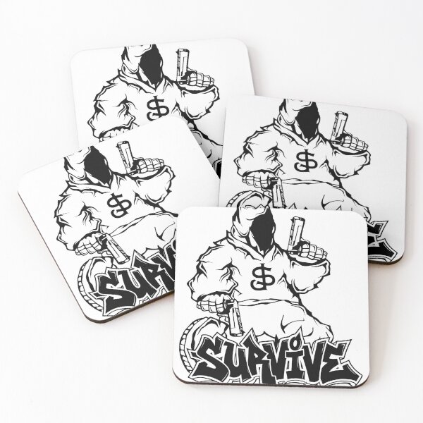 Item preview, Graffiti Hooded Figure With Guns Dollar Sign designed and sold by NeilLeffler.