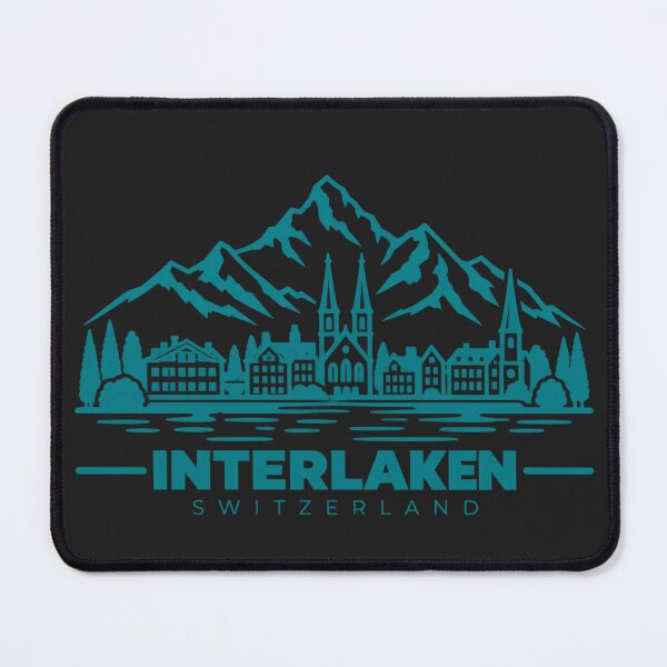 Item preview, Interlaken Switzerland Line Art Travel Poster designed and sold by CMYKStudio.