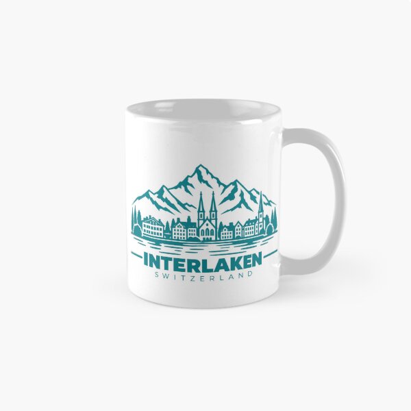 Item preview, Interlaken Switzerland Line Art Travel Poster designed and sold by CMYKStudio.