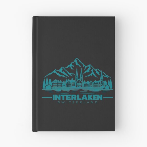 Item preview, Interlaken Switzerland Line Art Travel Poster designed and sold by CMYKStudio.