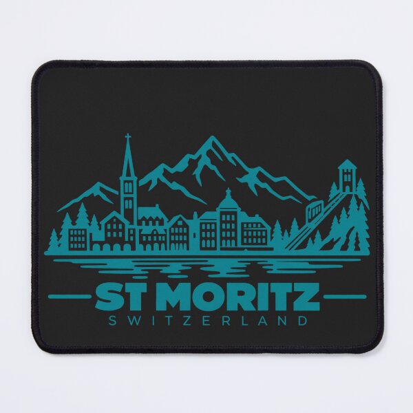 Item preview, St Moritz Switzerland Line Art Travel Poster designed and sold by CMYKStudio.