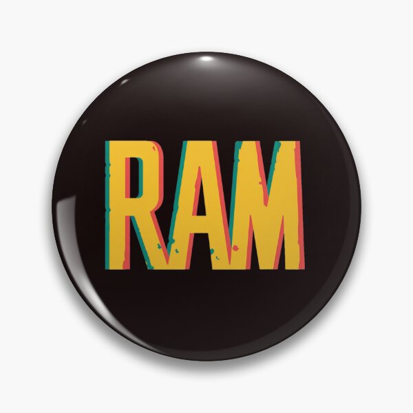 Item preview, Bold RAM Retro Distressed Typography Blue Yellow designed and sold by findOutDraw.