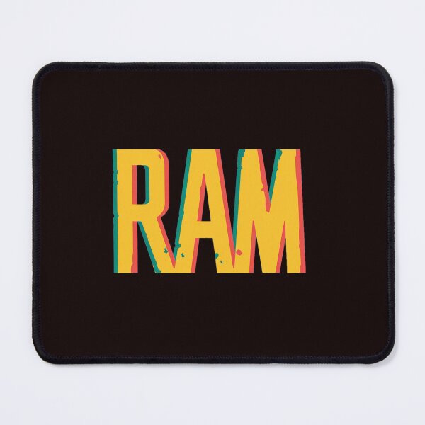 Item preview, Bold RAM Retro Distressed Typography Blue Yellow designed and sold by findOutDraw.