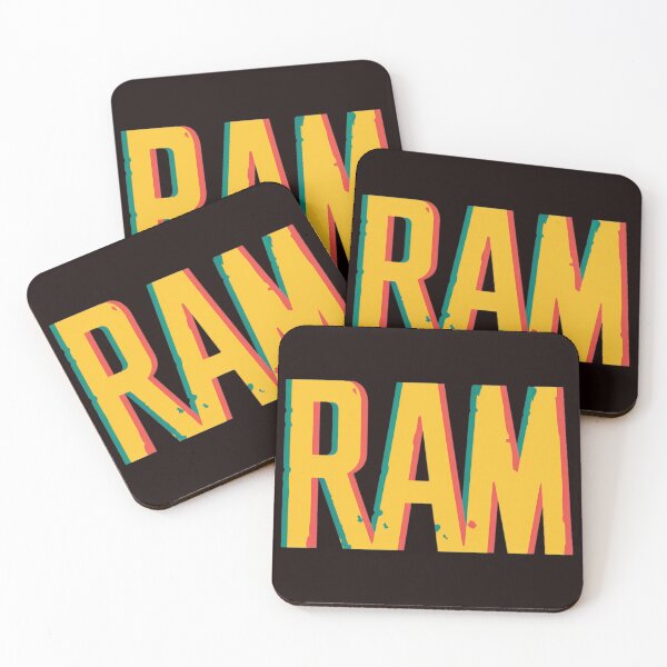 Item preview, Bold RAM Retro Distressed Typography Blue Yellow designed and sold by findOutDraw.