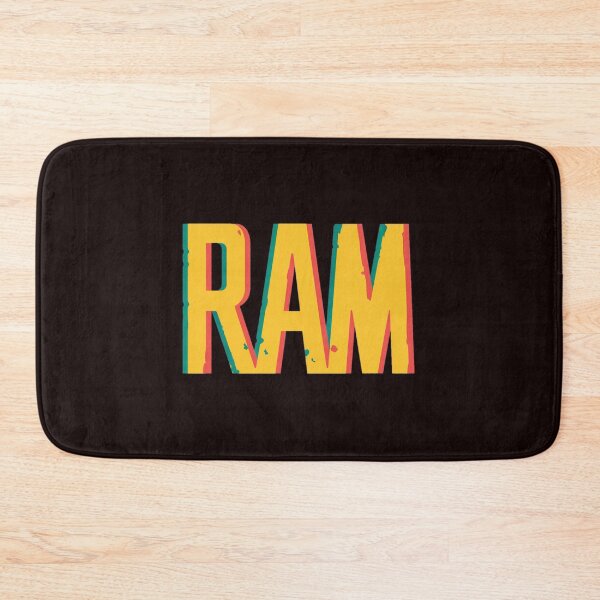 Item preview, Bold RAM Retro Distressed Typography Blue Yellow designed and sold by findOutDraw.