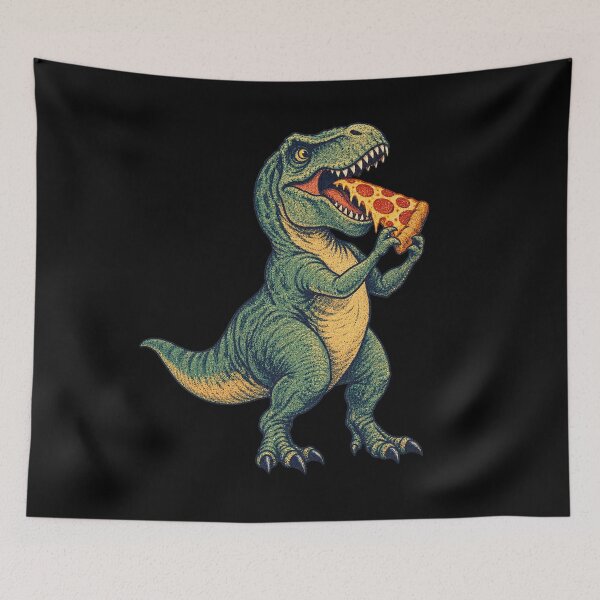 Item preview, Vintage Dinosaur Eating Pizza Cute T-Rex Retro designed and sold by SOUFIANE1991.