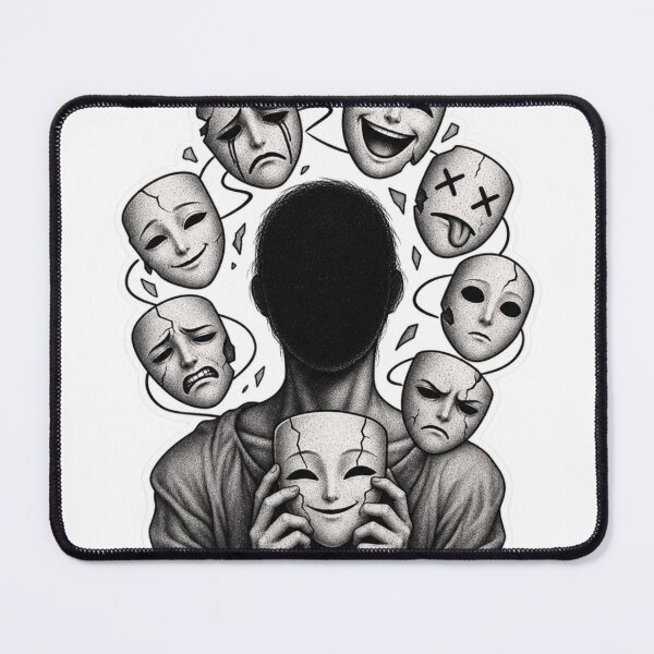 Item preview, Faceless Man Emotion Masks Surreal Dark Art designed and sold by NovaToons.