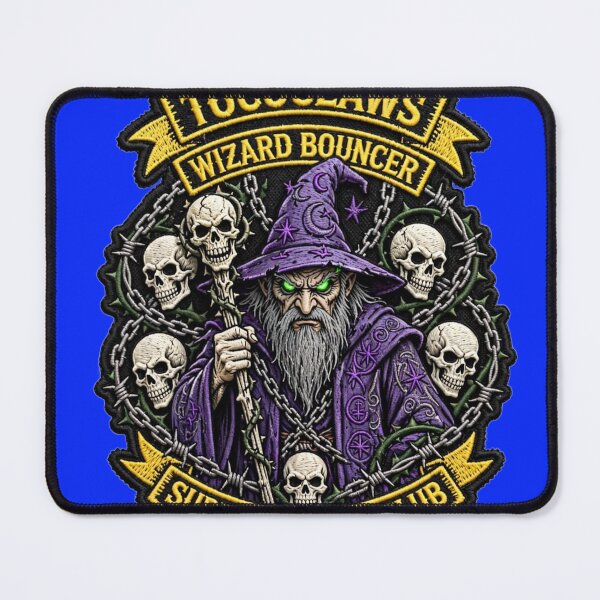 Item preview, Purple Wizard Bouncer Dark Sorcerer | Surprise Biker Club Patch Graphic designed and sold by TOCOCLAWS.