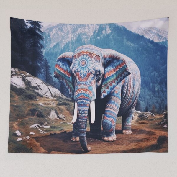 Item preview, Sacred Mandala Elephant in the Mountains designed and sold by MongLongStudio.