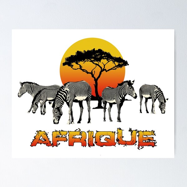 Item preview, Africa zebra's romantic sunset designed and sold by Helen-Storm.