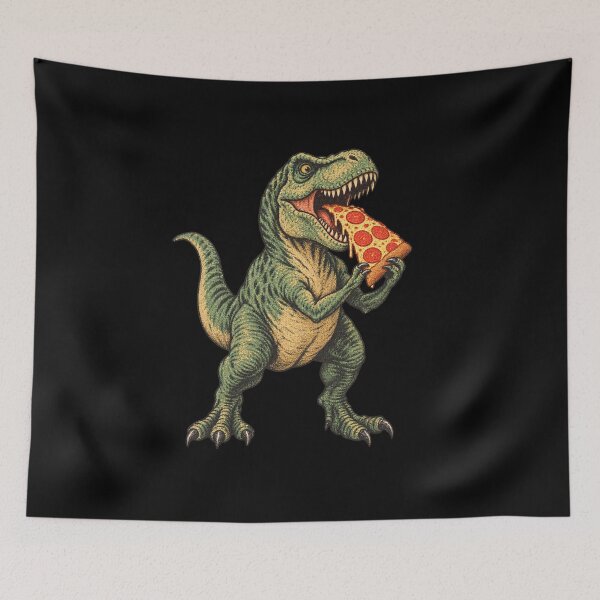 Item preview, Vintage Dinosaur Eating Pizza Cute T-Rex Retro designed and sold by SOUFIANE1991.