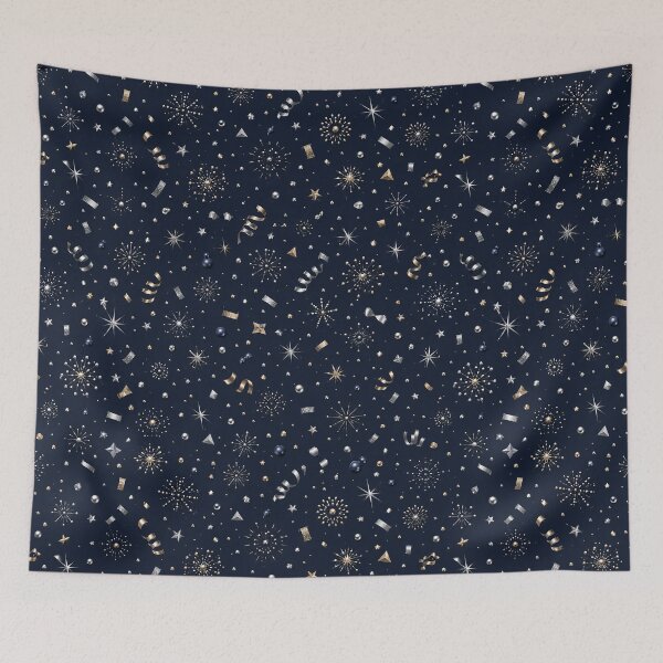 Item preview, Luxury Navy Gold Celebration Confetti Pattern designed and sold by WangAew.