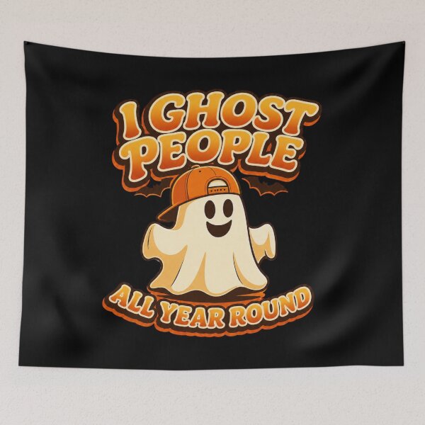 Item preview, I Ghost People All Year Round - Retro Funny Halloween Ghost designed and sold by Graphic Vibe Designs.