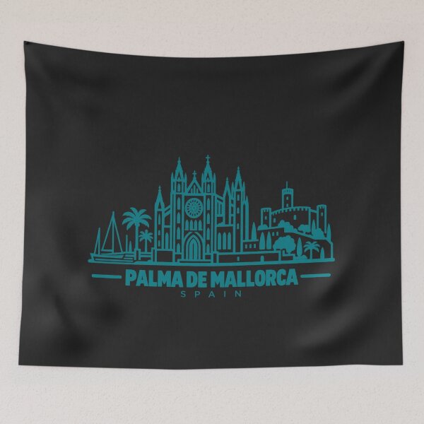 Item preview, Palma de Mallorca Spain Line Art Skyline Poster designed and sold by CMYKStudio.