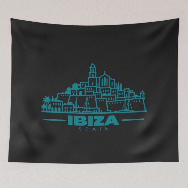 Item preview, Ibiza Spain Line Art Travel Poster designed and sold by CMYKStudio.