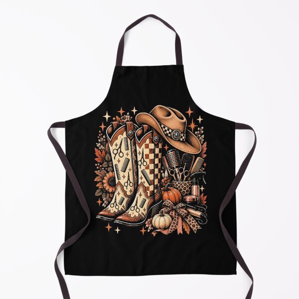 Item preview, Cowgirl Hair Stylist Autumn Western Boots Hat & Beauty Salon Retro Design designed and sold by ArcaneArtistry.