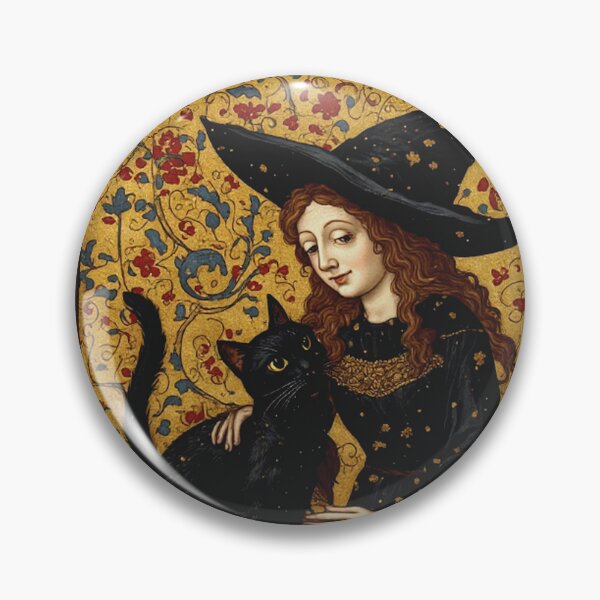 Item preview, Medieval Witch and Her Cat designed and sold by TheDarkWardrobe.