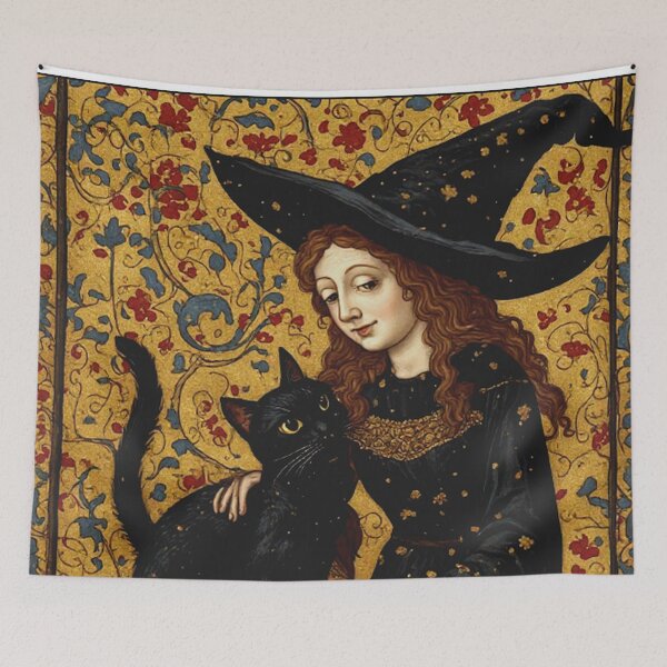 Item preview, Medieval Witch and Her Cat designed and sold by TheDarkWardrobe.