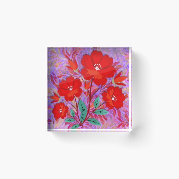 Artikelvorschau, Rotes Blumenmuster entworfen und verkauft von ViaARTfactory.